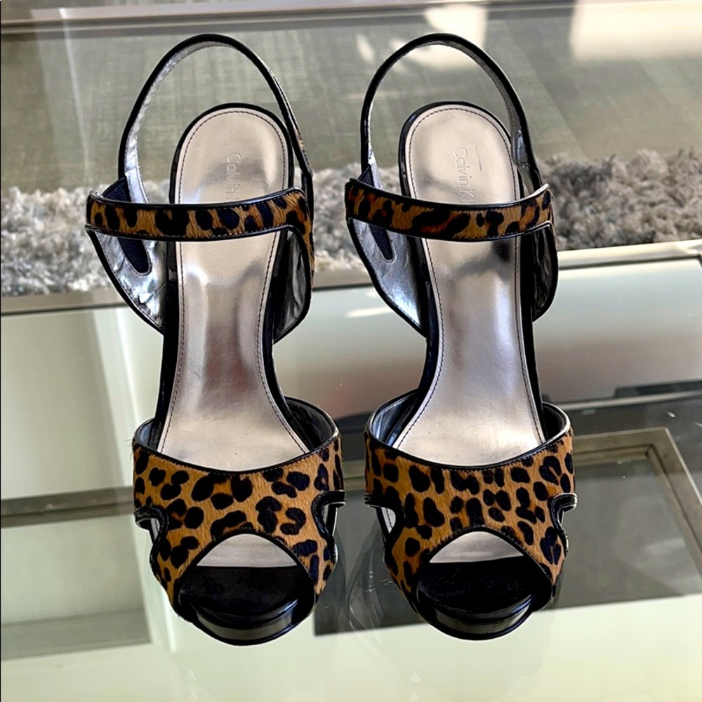 Leopard Skin Heels Sandals
